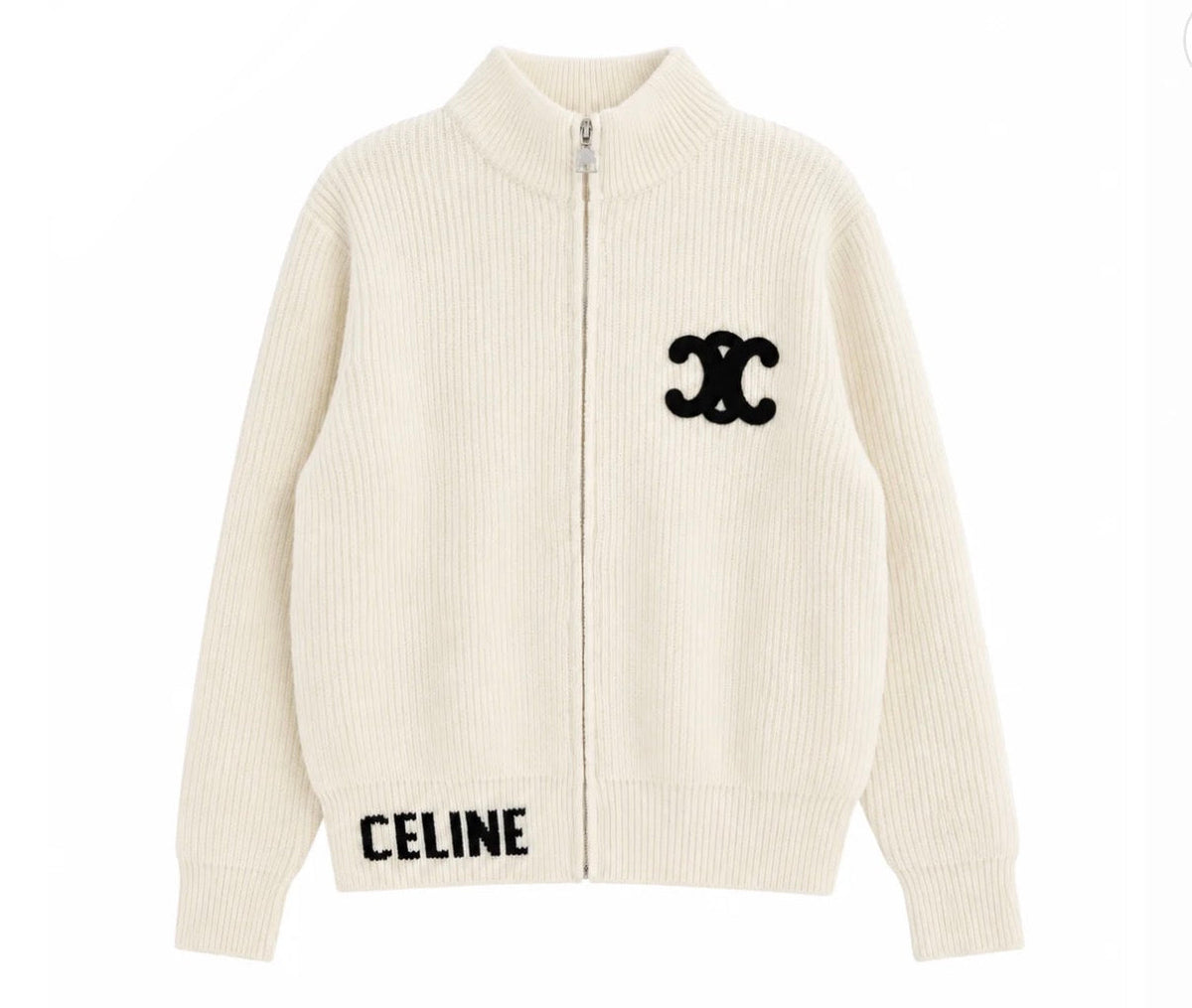 “CE“ Knit Zip Cardigan